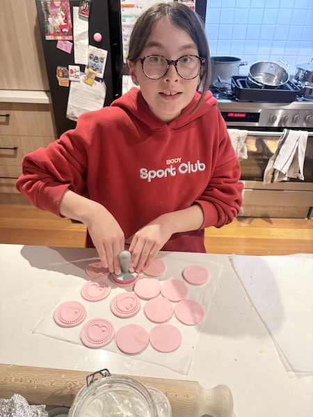 Sophie baking cookies